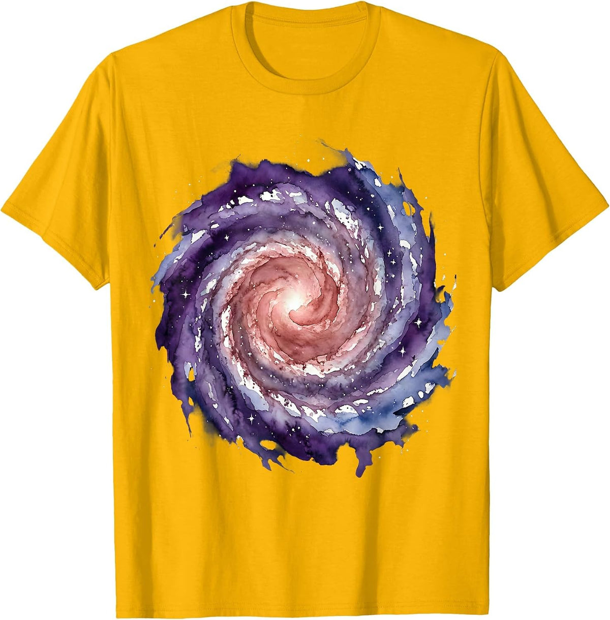 Men's Spiral Galaxy Deep Space Illustration T-Shirt - Golden Yellow