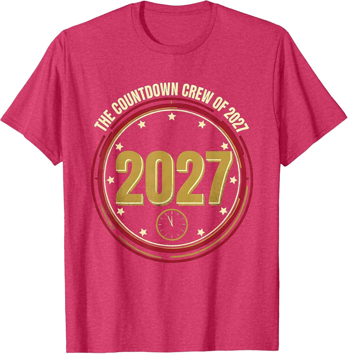 The Countdown Crew Of 2027 Festive Family Matching New Years T-Shirt - Red Heather