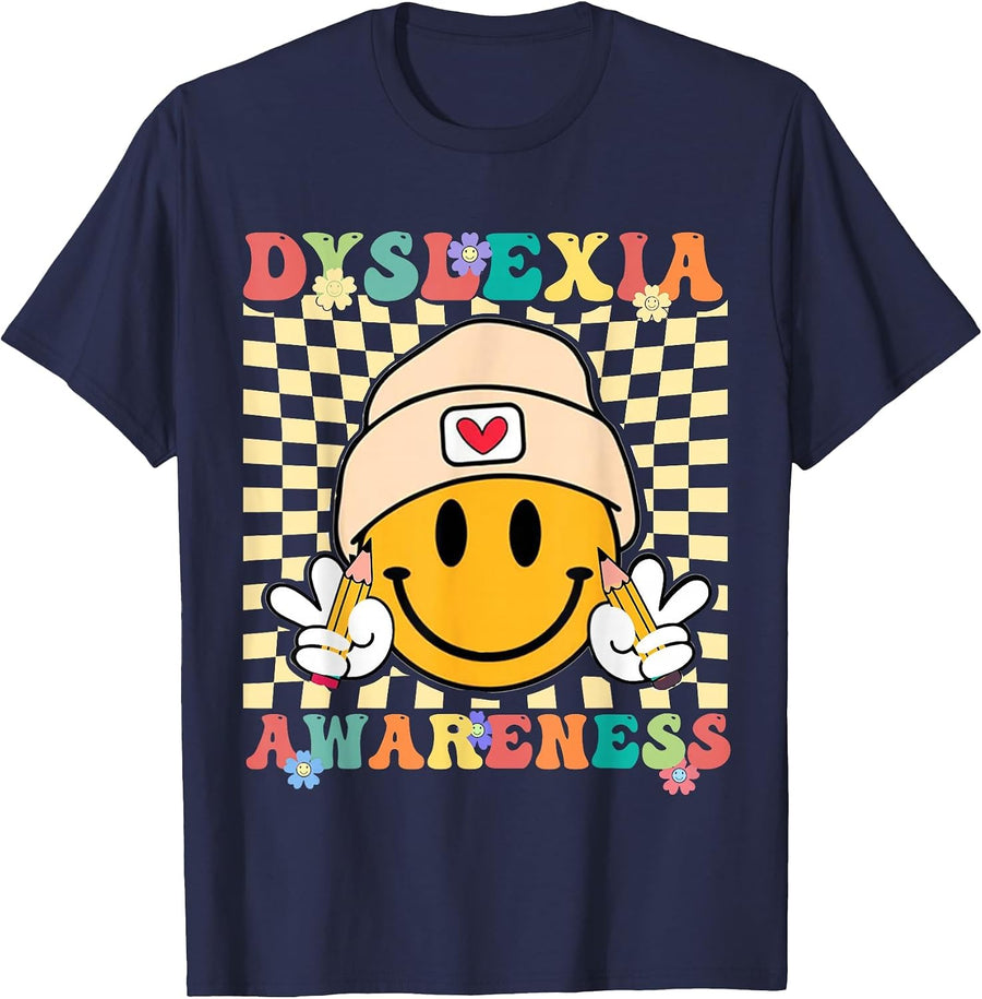 Dyslexia Awareness Dyslexia Specialist Teacher T-Shirt - Navy Blue
