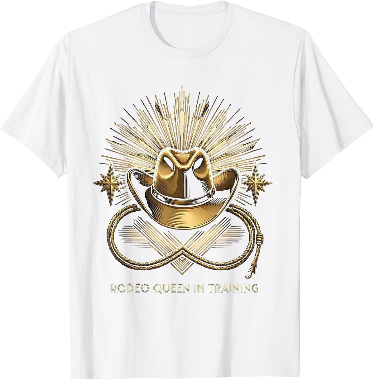 Rodeo Queen In Training Cowgirl Design T-Shirt - White