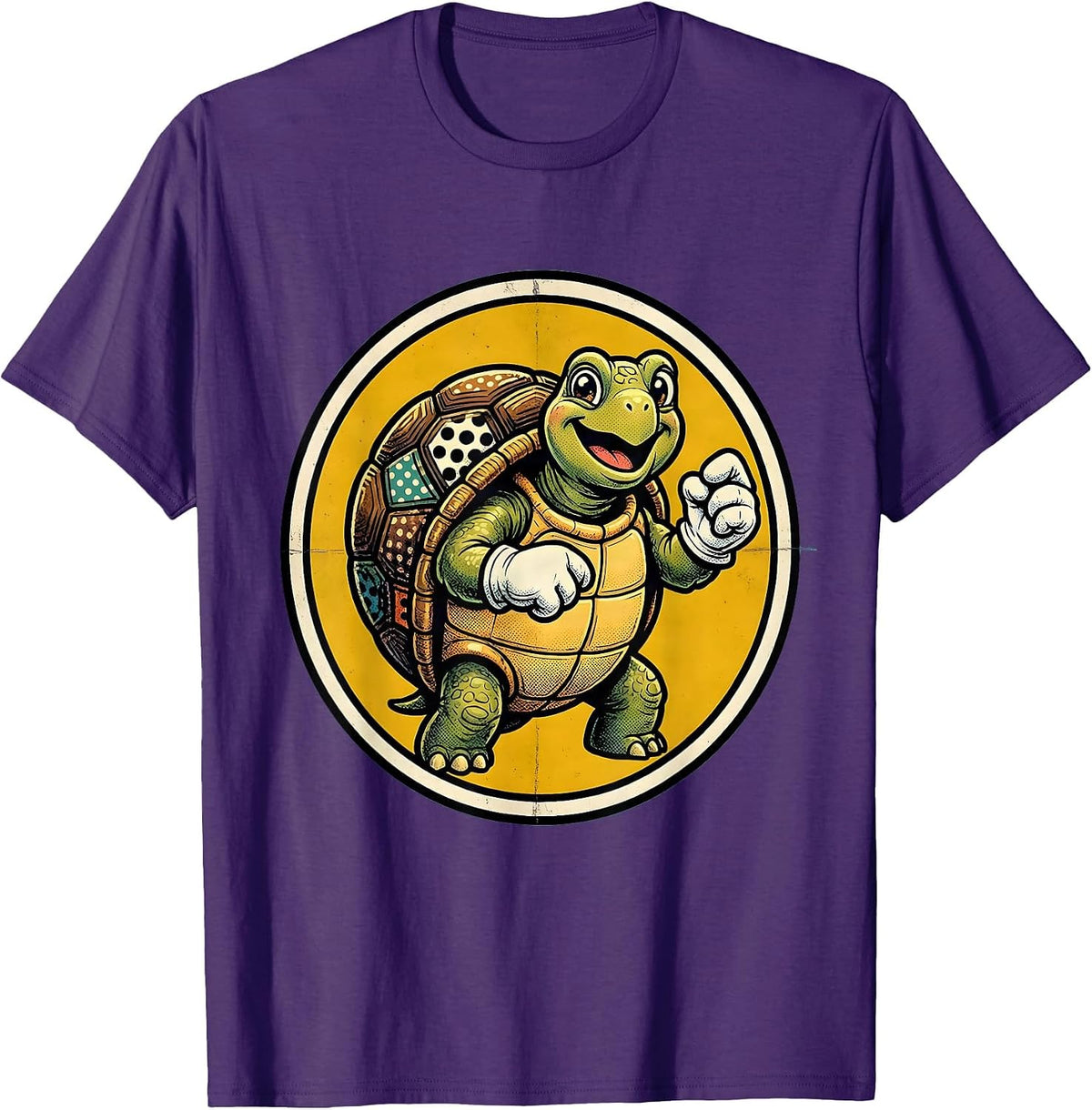 Men's Kids Polka Dot Turtle Mosaic Shell Design T-Shirt - Purple