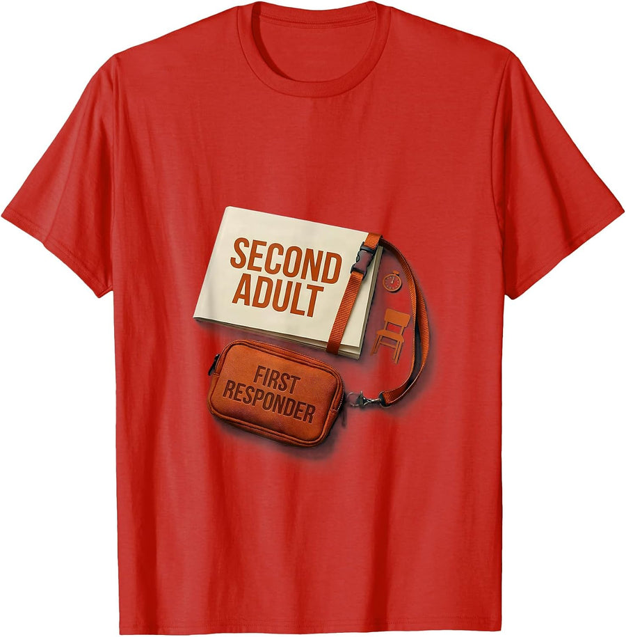 Men's Second Adult First Responder Minimalist Paraprofessional T-Shirt - Red