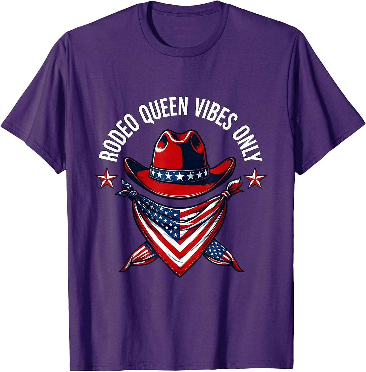 Men's Rodeo Queen Vibes Only Pink Cowgirl Design T-Shirt - Purple