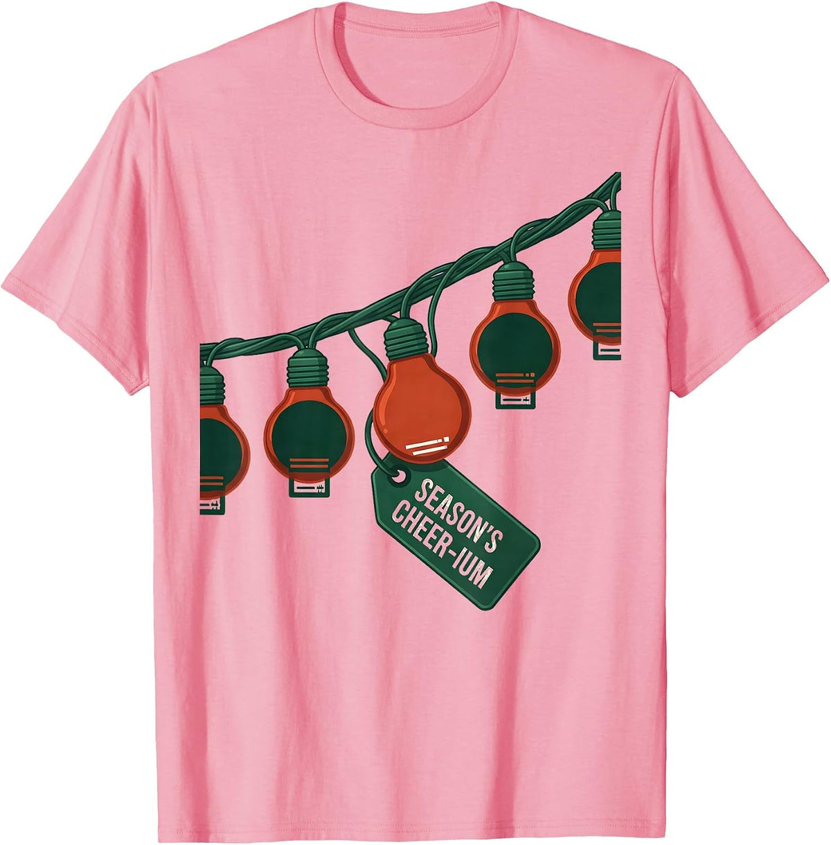 Men's Season's Cheer-ium Funny Chemistry Periodic Table Pun T-Shirt - Pink