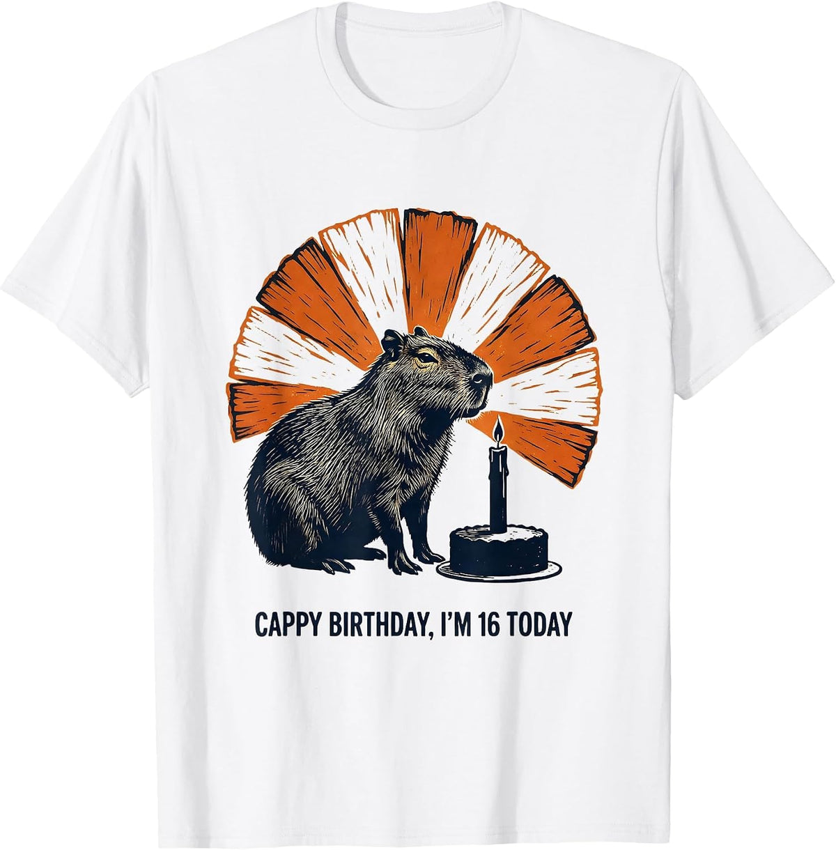 Men's Cappy Birthday I'm 16 Today Kawaii Capybara Birthday Gift T-Shirt - White