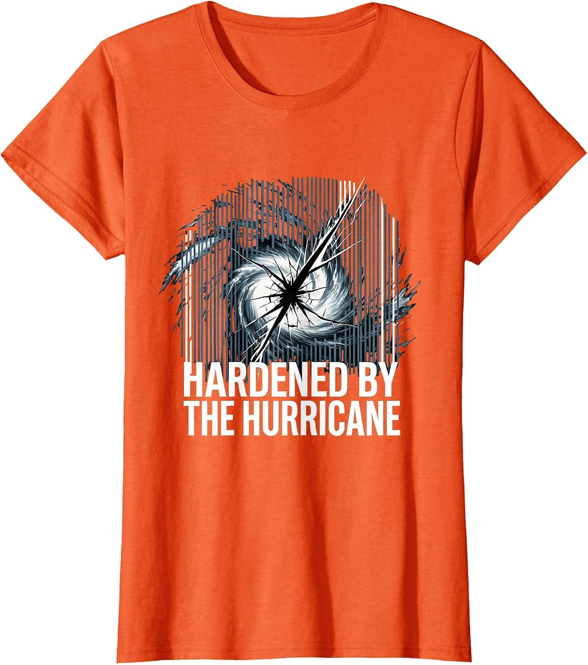 Stronger Than the Storm Hurricane Graphic Design T-Shirt - Orange