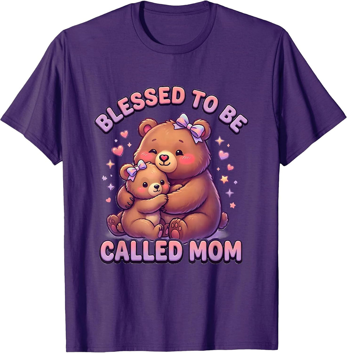 Men's Blessed to Be Called Mom Grateful Mother Design T-Shirt - Purple
