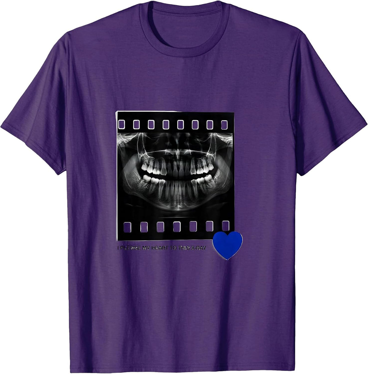 I Pledge My Heart To This X-Ray Funny Dentist Dental T-Shirt - Purple