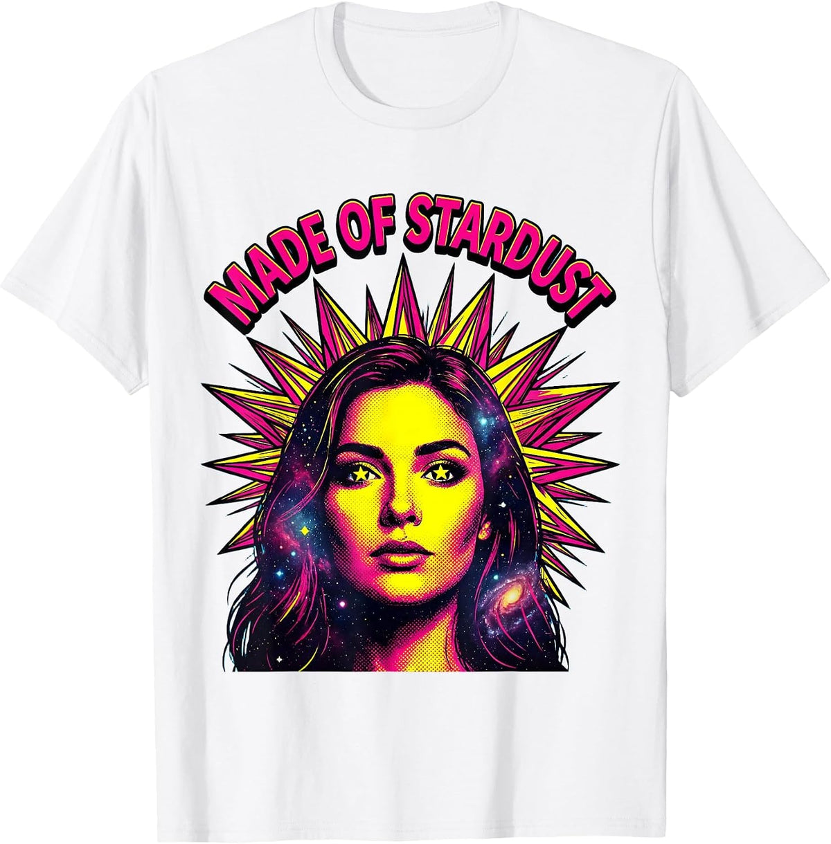 Men's Made of Stardust Star Women Celestial Design T-Shirt - White