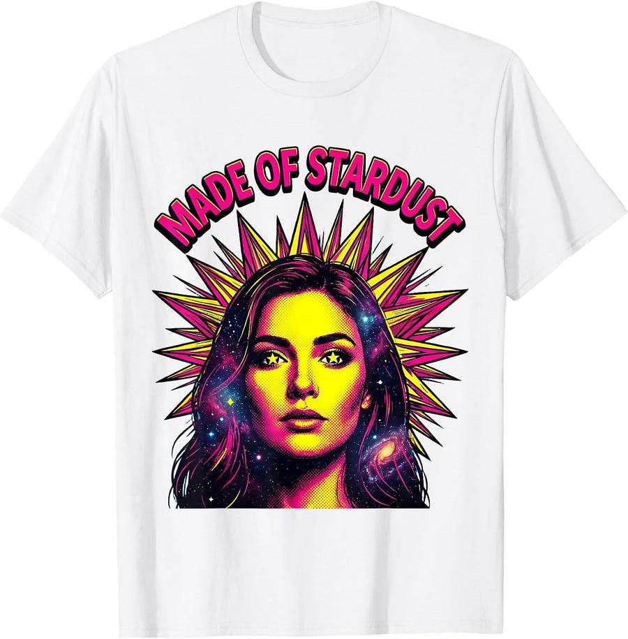Men's Made of Stardust Star Women Celestial Design T-Shirt - White