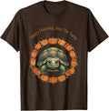 Men's Happy Haunting Says The Turtle Whimsical Halloween Turtle T-Shirt - Brown