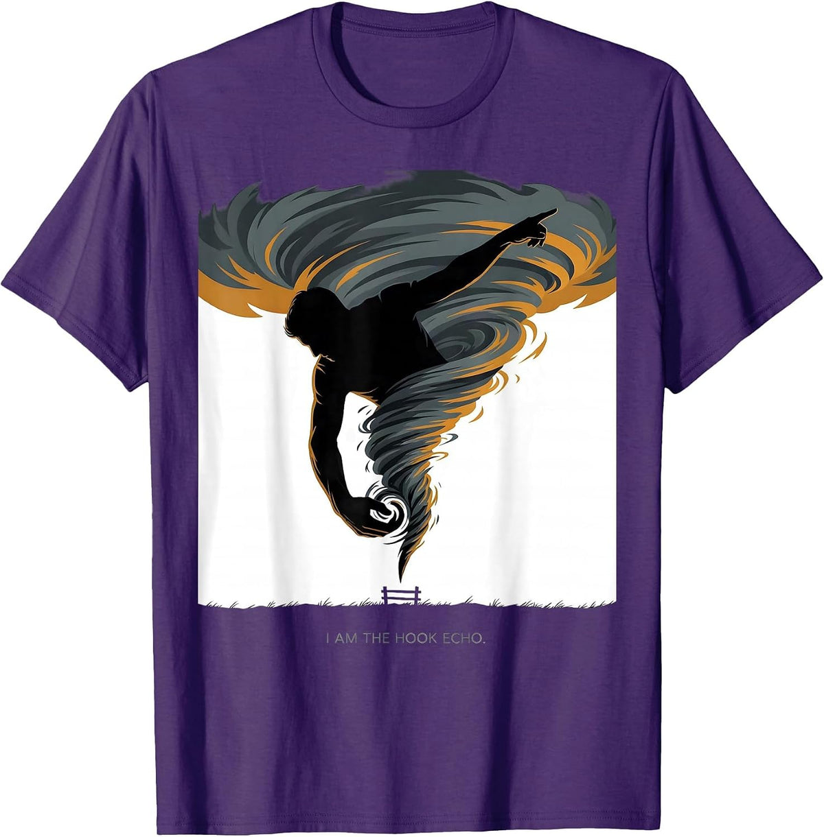 I Am The Hook Echo Editorial Conceptual Storm Chaser T-Shirt - Purple