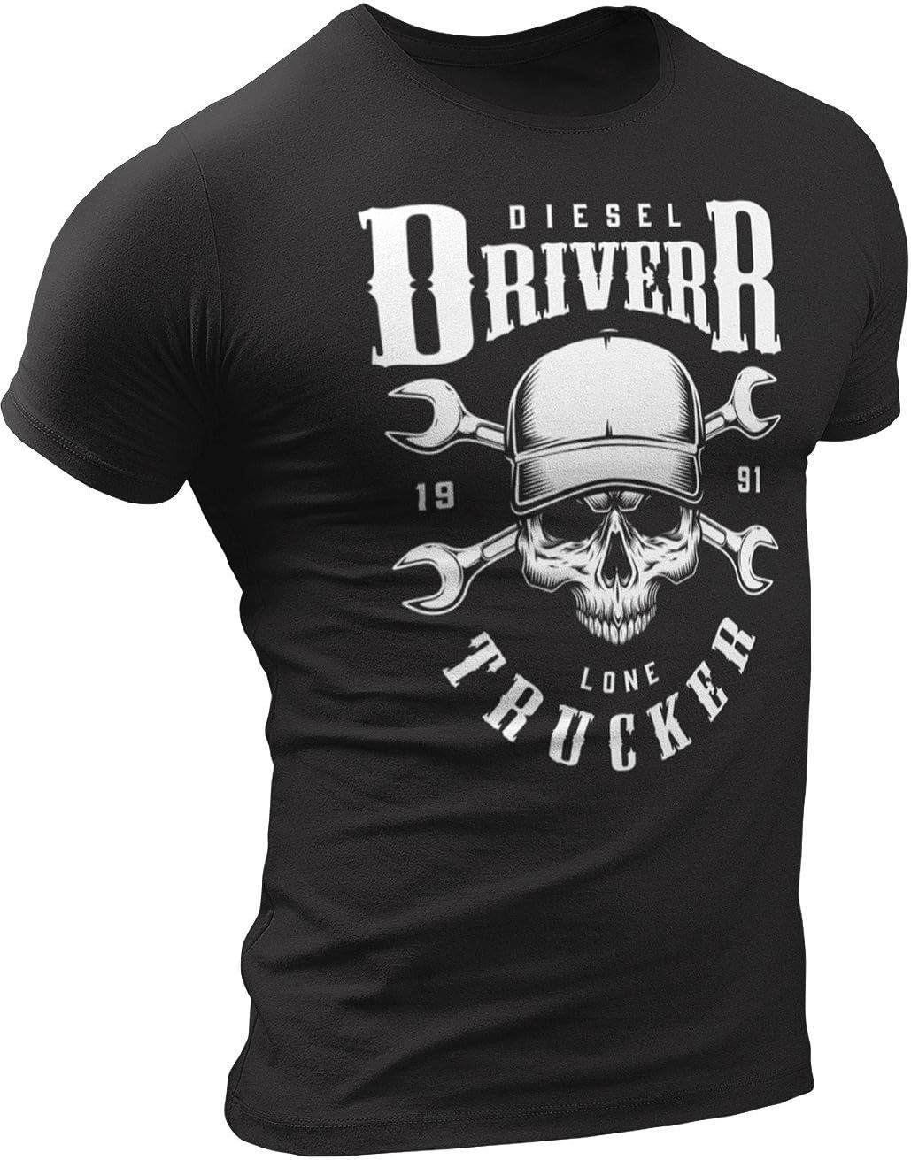 Truck Driver Shirt, Trucker, Diesel Mechanic Gift T-Shirt, Funny Black Tshirt Mens 7 - 5. Lone Trucker Black T-shirt