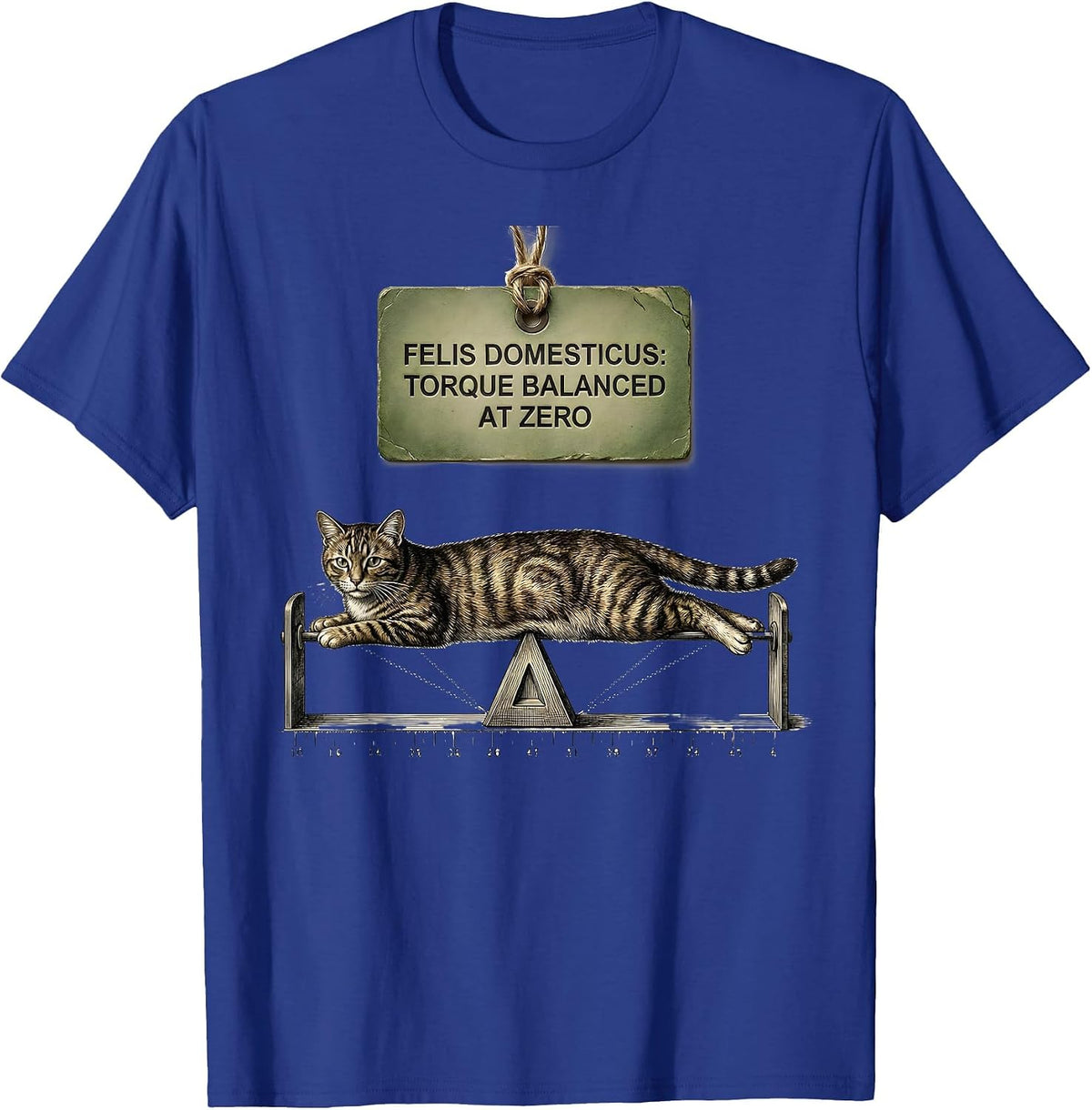 Men's Felis Domesticus: Torque Balanced At Zero Math Teacher T-Shirt - Royal Blue