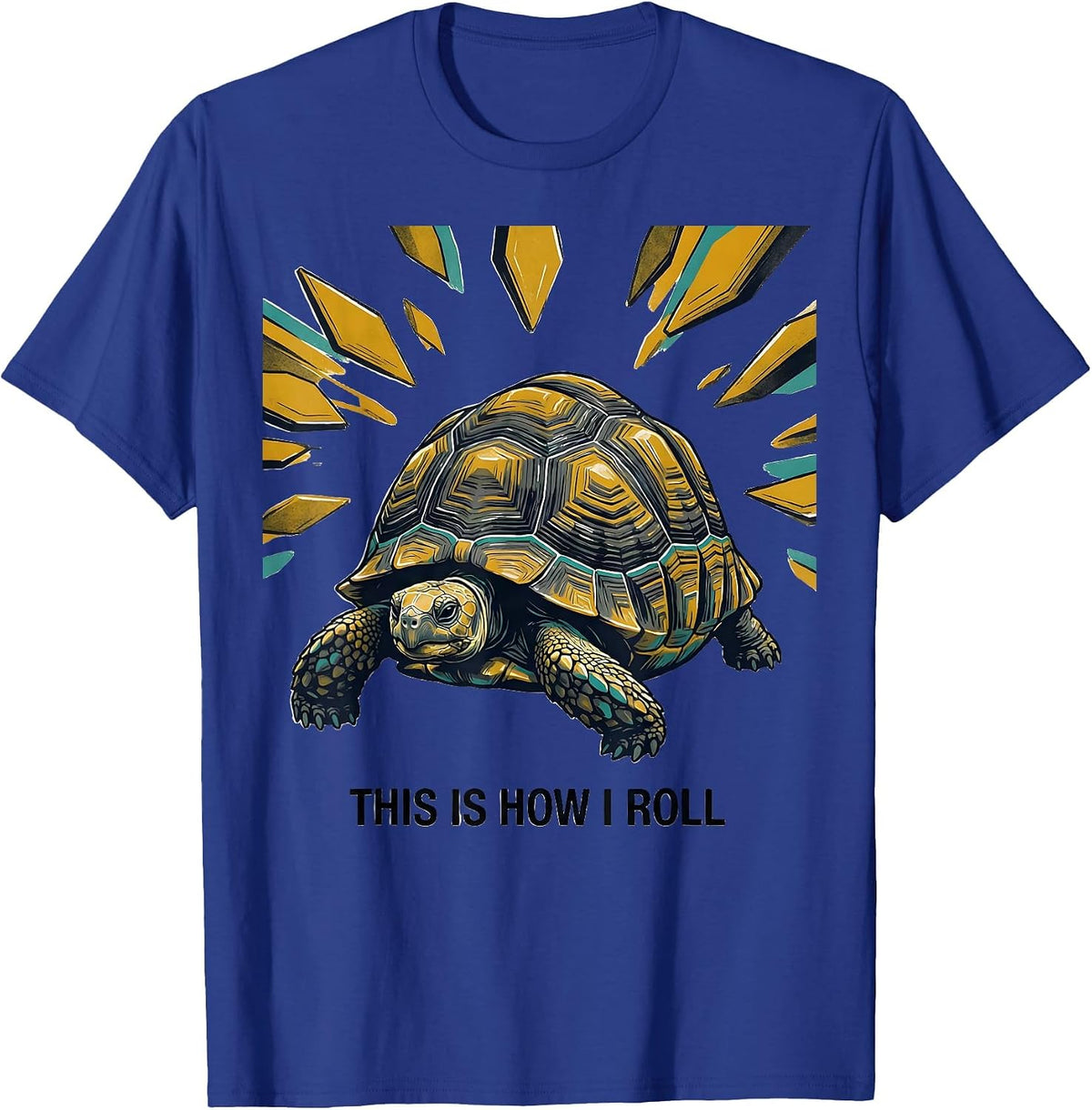 This Is How I Roll Midcentury Modern Pet Tortoise Lover T-Shirt - Royal Blue