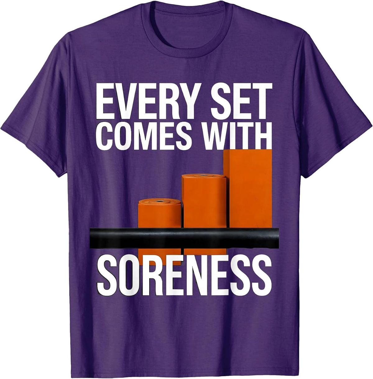 Every Set Comes With Soreness Brutalist Gym Humor Workout T-Shirt - Purple