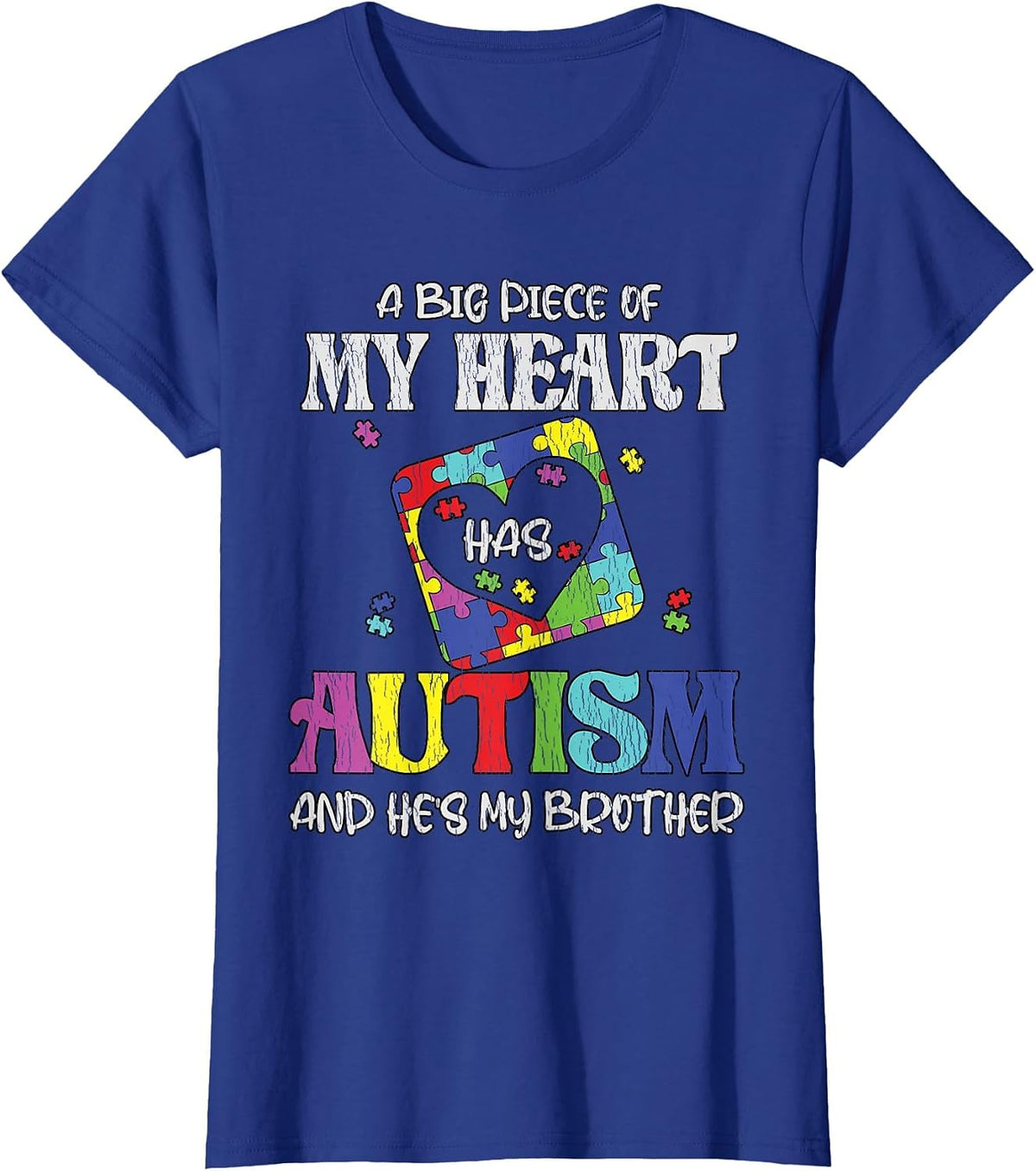 My Brother is Awesome Sister Autistic Kids Autism Awareness T-Shirt - Royal Blue