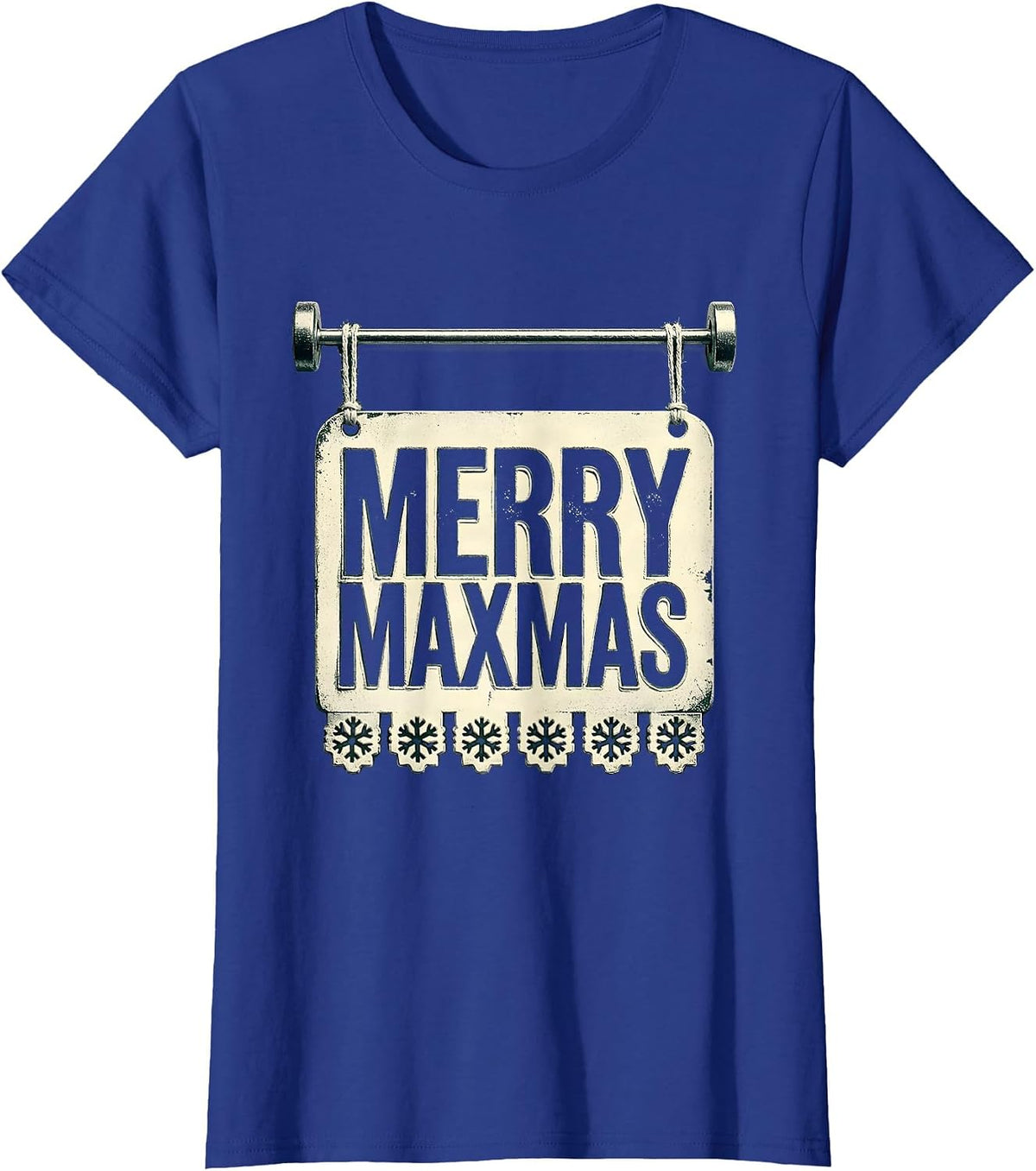 Women's Merry Maxmas Funny Christmas Gym Workout Fitness Gift T-Shirt - Royal Blue