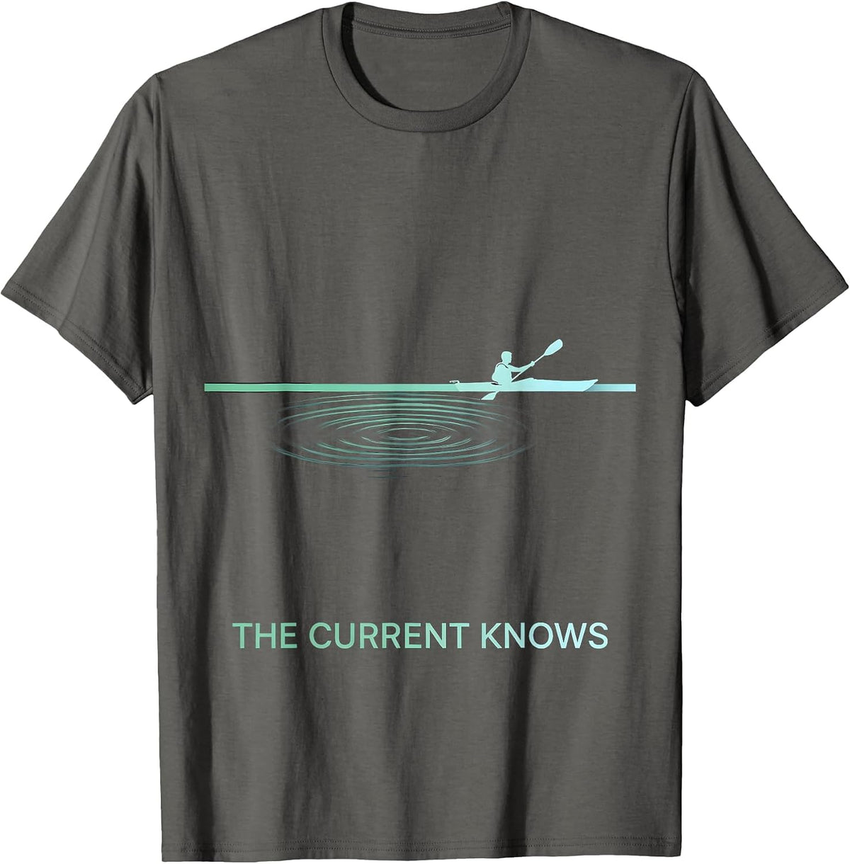 The Current Knows Kayak Ripple Silhouette T-Shirt - Asphalt Grey