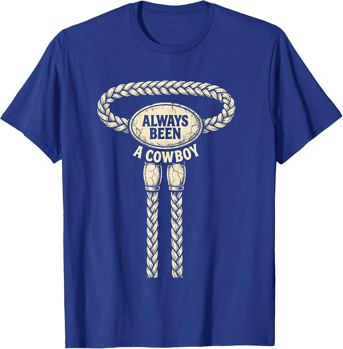 Men's Always Been A Cowboy Vintage Western Cowgirl Boho Style T-Shirt - Royal Blue