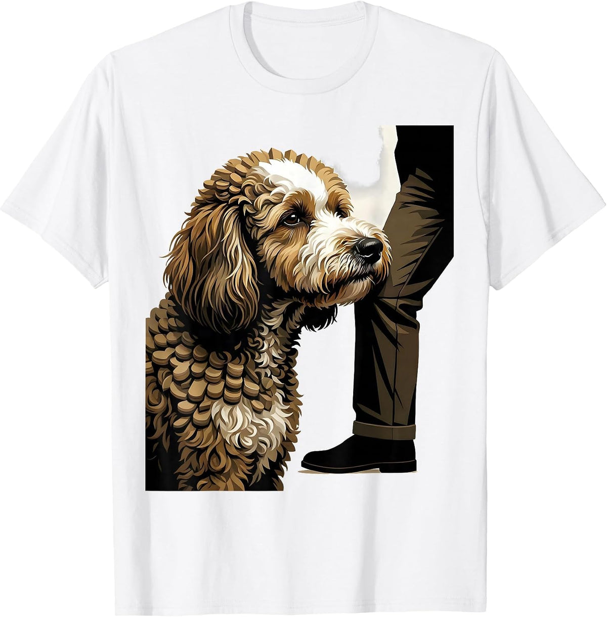 Men's Bernedoodle Silhouette Dog Lover Humor Gift T-Shirt - White
