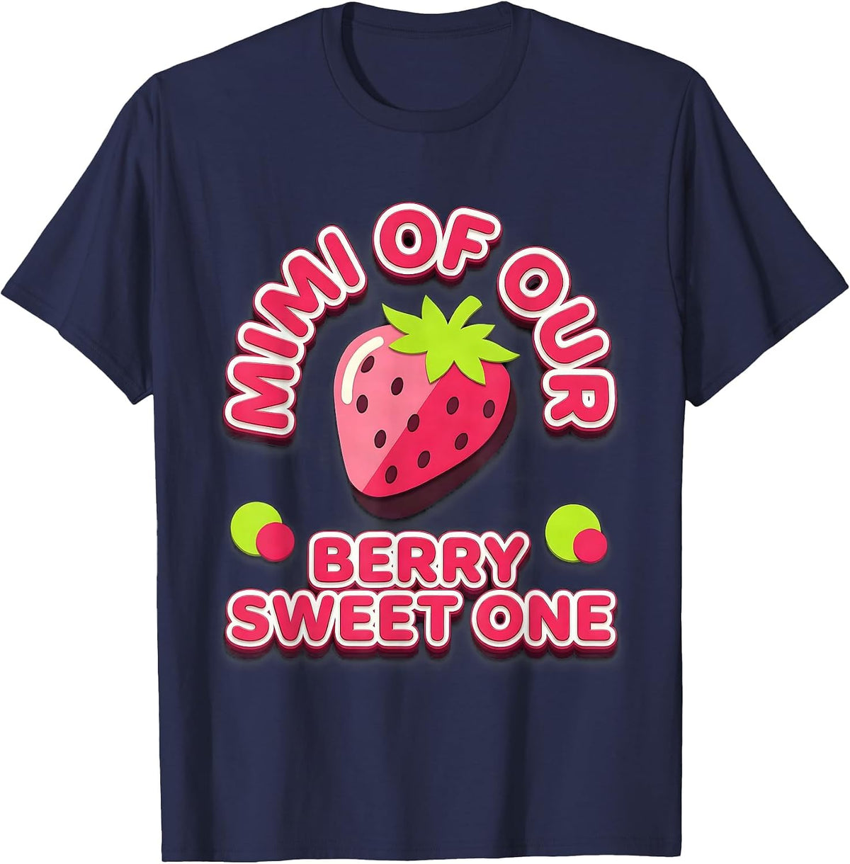 Mimi Of Our Berry Sweet One Gummy Jelly Pop First Birthday T-Shirt - Navy Blue