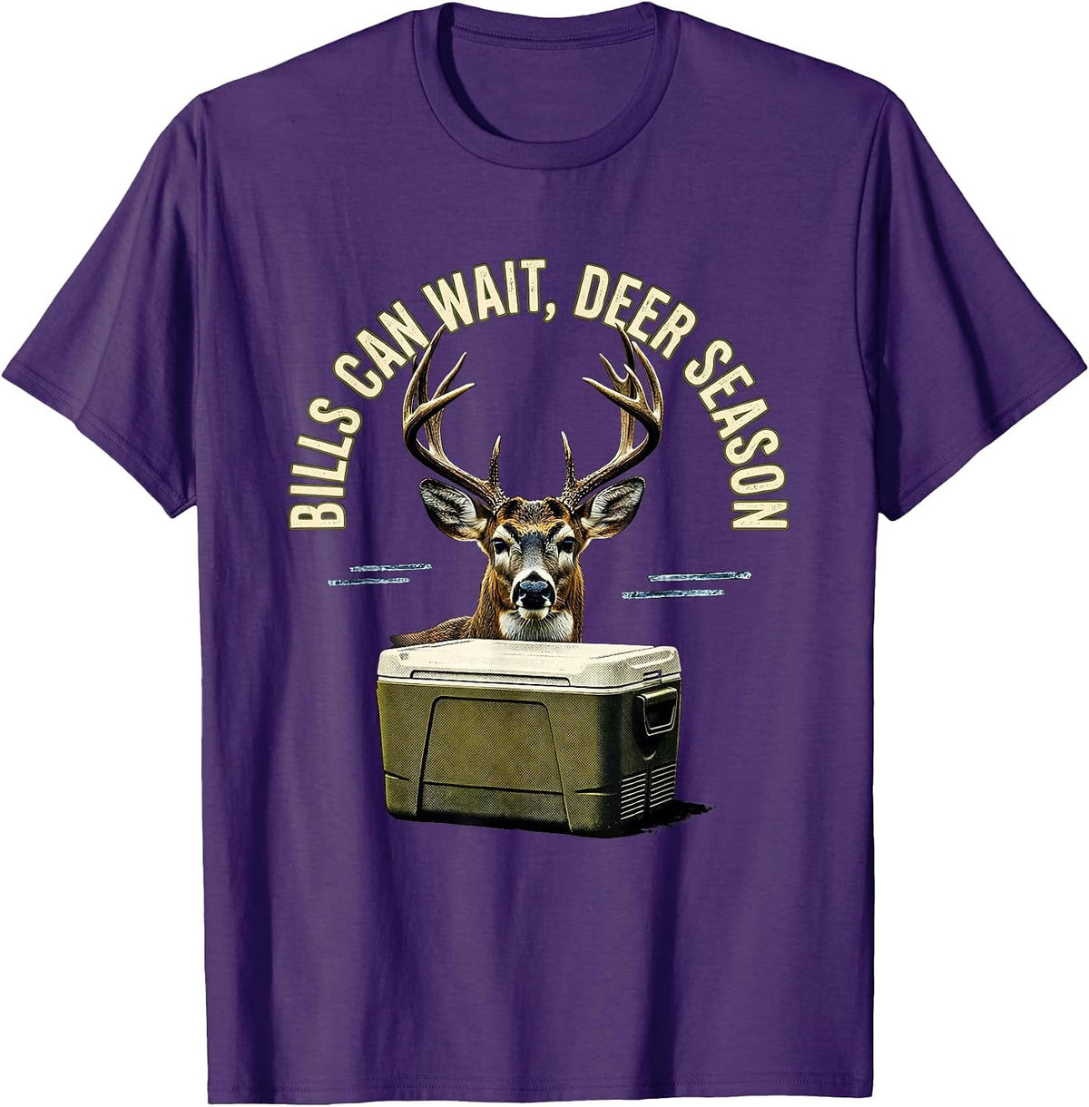 Men's Bills Can Wait Deer Season Funny Hunting Dad Gift T-Shirt - Purple