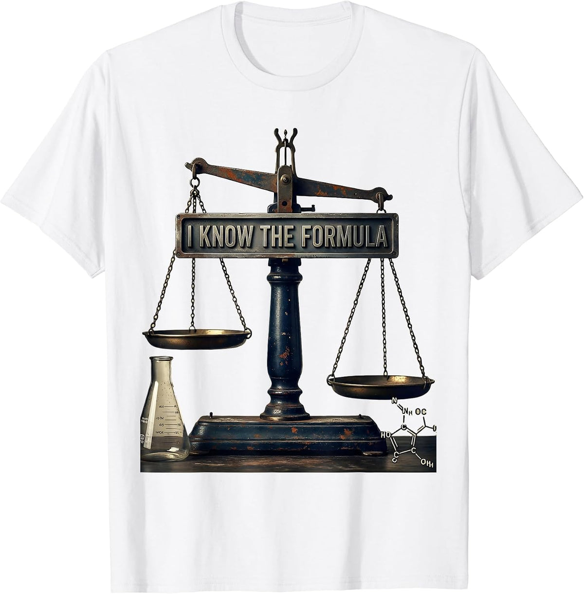 Men's I Know The Formula Vintage Chemistry Pun Science Teacher T-Shirt - White
