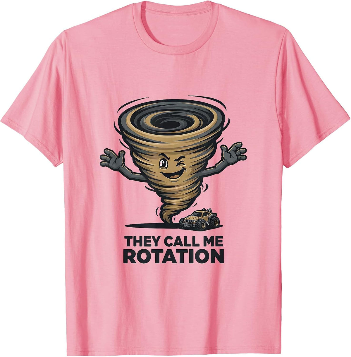 Men's They Call Me Rotation Funny Tornado Chaser Weather T-Shirt - Pink