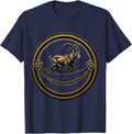 Goat Balancing on a Rope Bridge Graphic T-Shirt - Navy Blue
