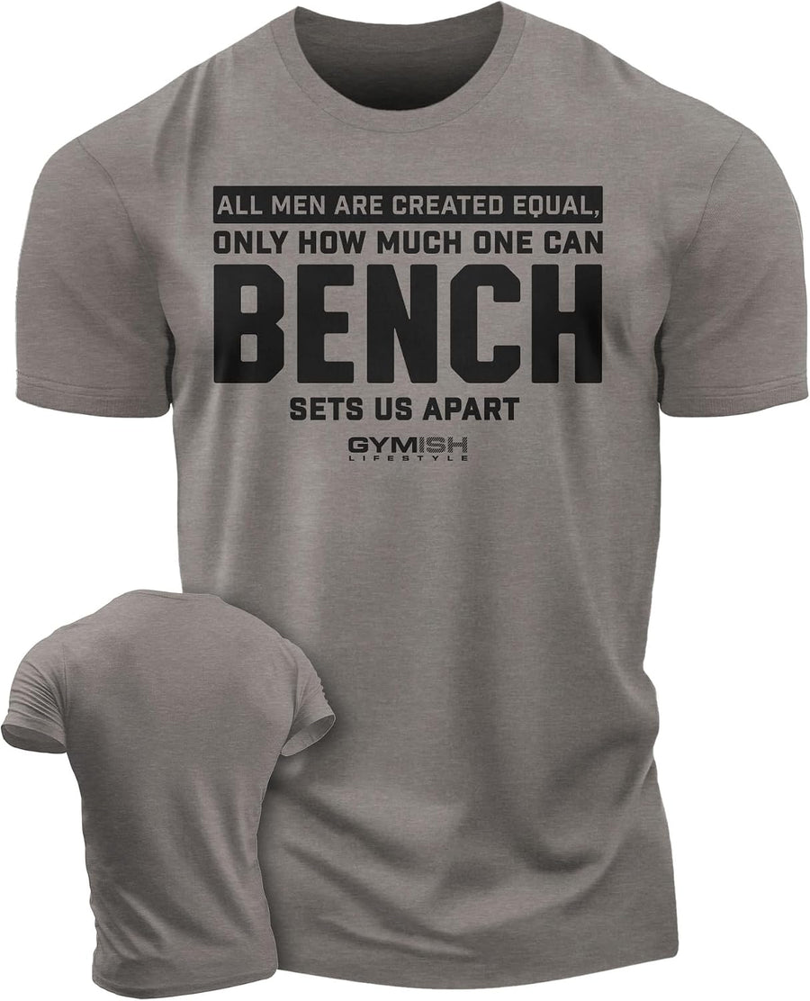 Gymish Lifestyle Workout Mens Shirt, Bench Sets US Apart Lifting Gift T-Shirt - 3. Bench Warmgrey