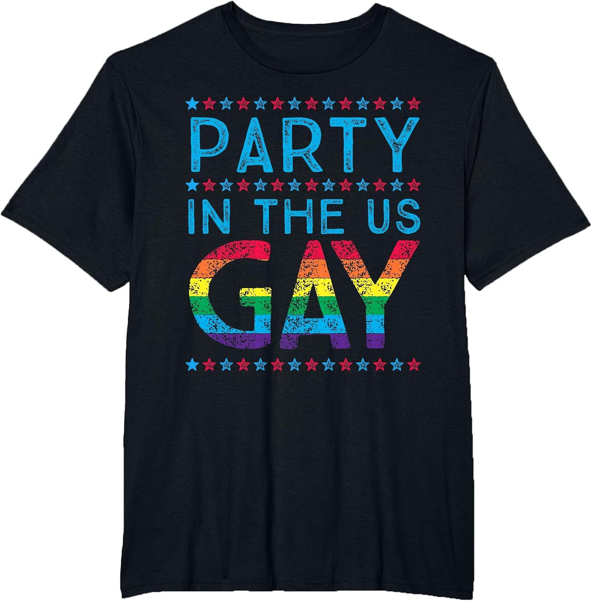 Fourth of July | Party in The US Gay T-Shirt - Black