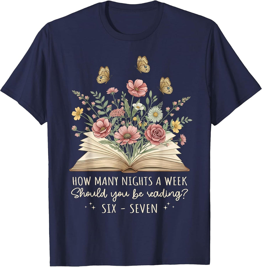 Funny Reading 67 Teacher Six Seven Reading 6 7 Book Lover T-Shirt - Navy Blue