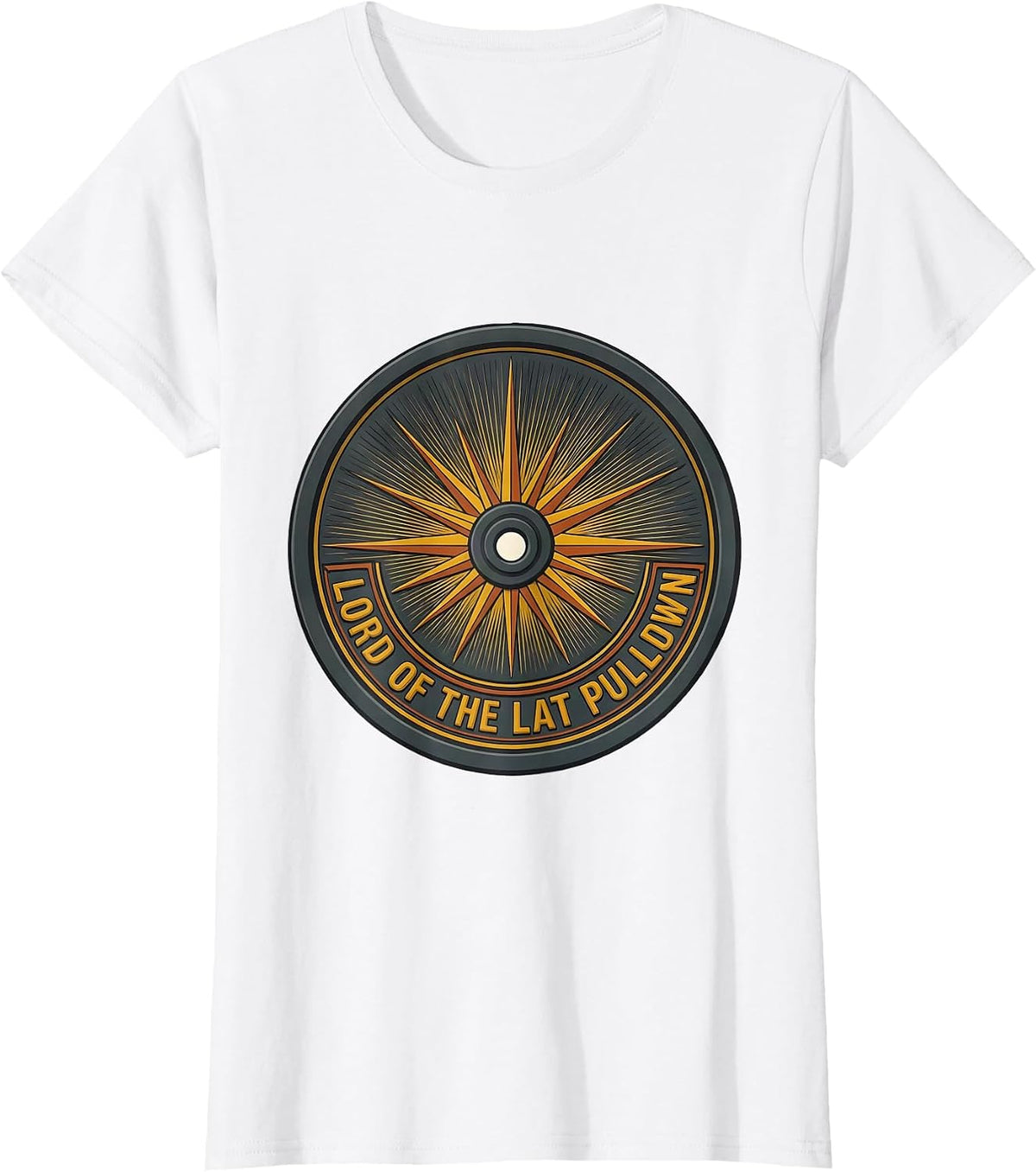 Women's Lord of the Lat Pulldown Funny Medieval Gym Lifting Meme T-Shirt - White