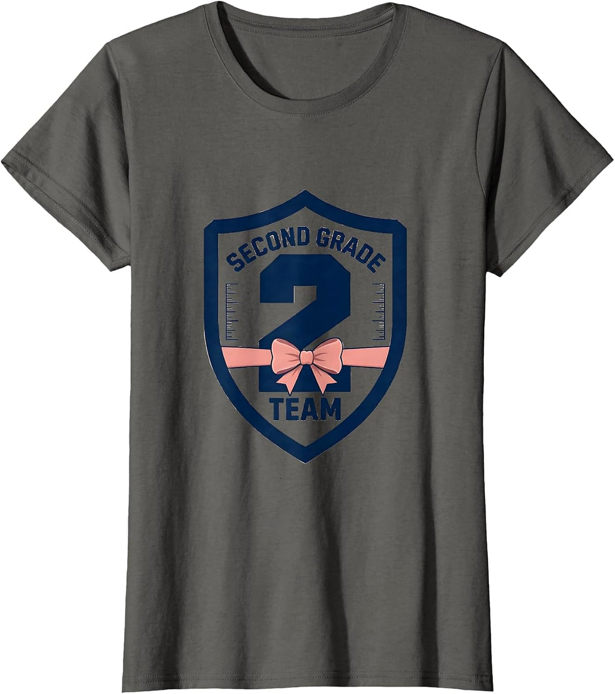 Women's Second Grade Team Playful Teacher Back To School T-Shirt - Asphalt Grey