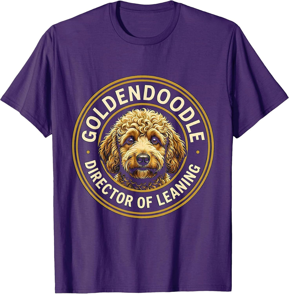 Men's Goldendoodle Director of Leaning Funny Doodle Owner Humor T-Shirt - Purple