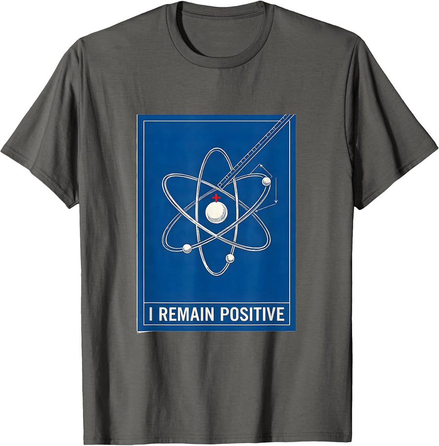 I Remain Positive Technical Blueprint Science Nerd Humor T-Shirt - Asphalt Grey