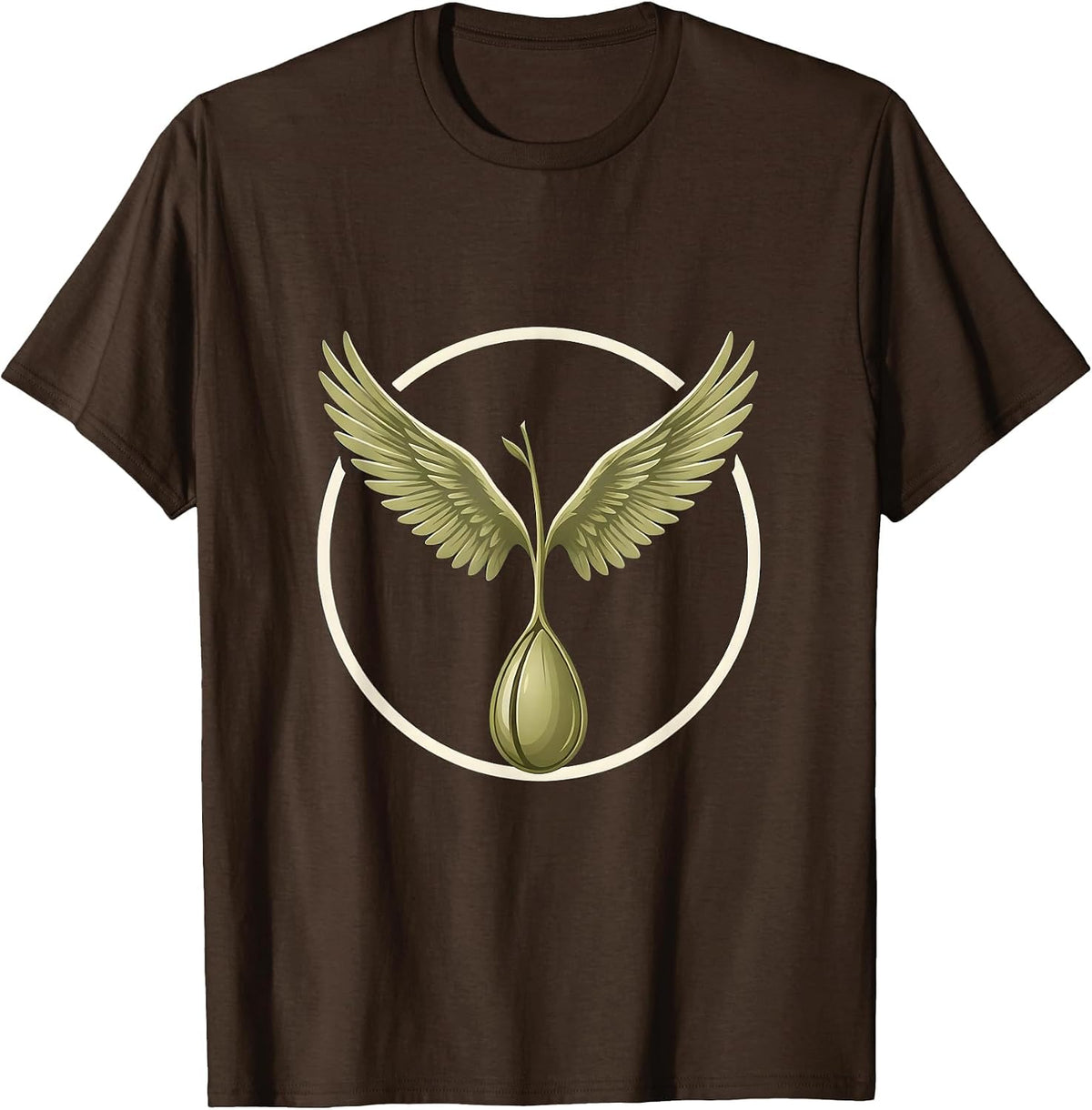 Men's School Counselor Sprouting Wings Growth Design T-Shirt - Brown