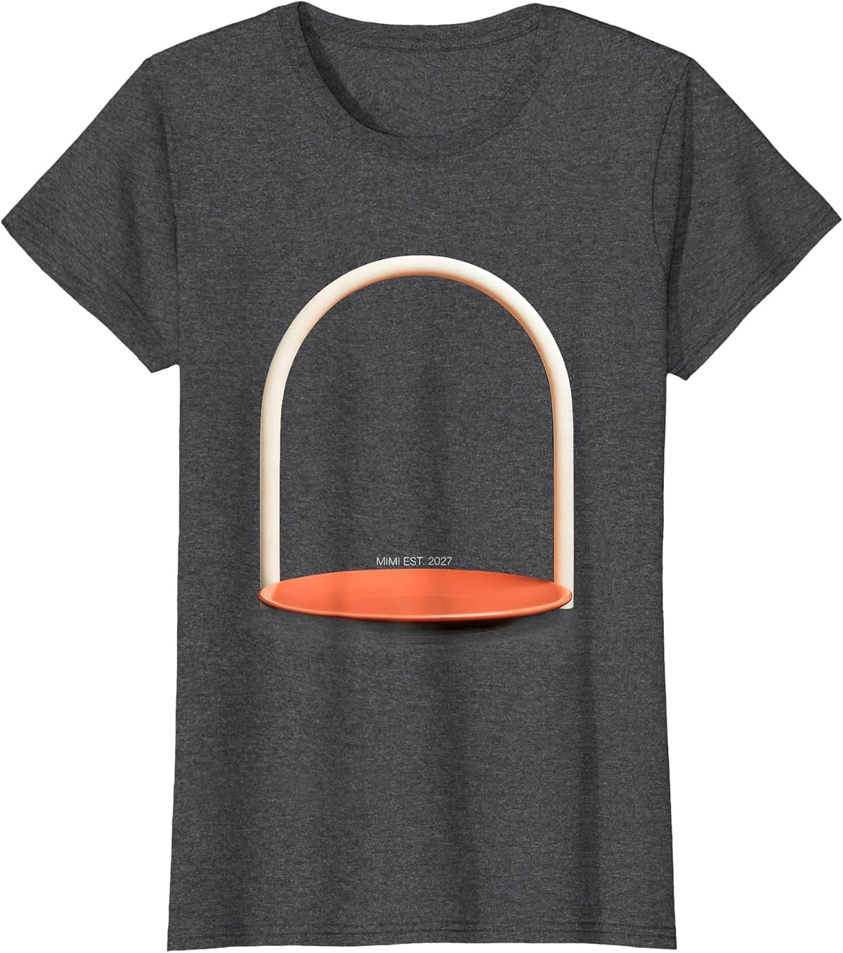 Women's Mimi Est. 2027 New Grandma Pregnancy Announcement Countdown T-Shirt - Dark Heather Grey