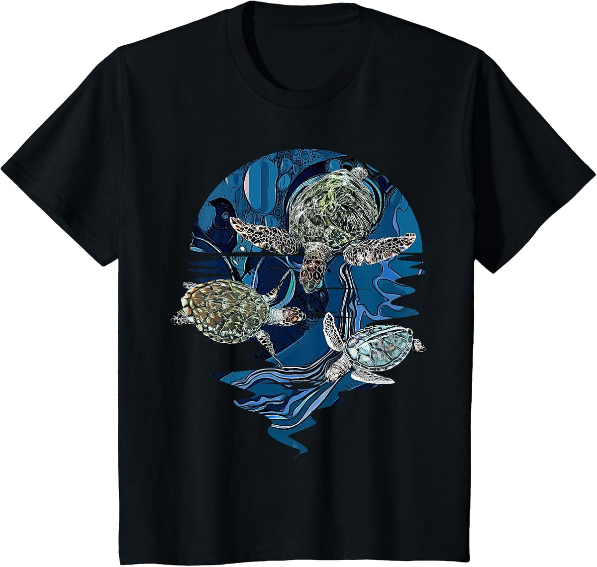 Sea Turtle Family I Ocean Life I Turtle T-Shirt - Black