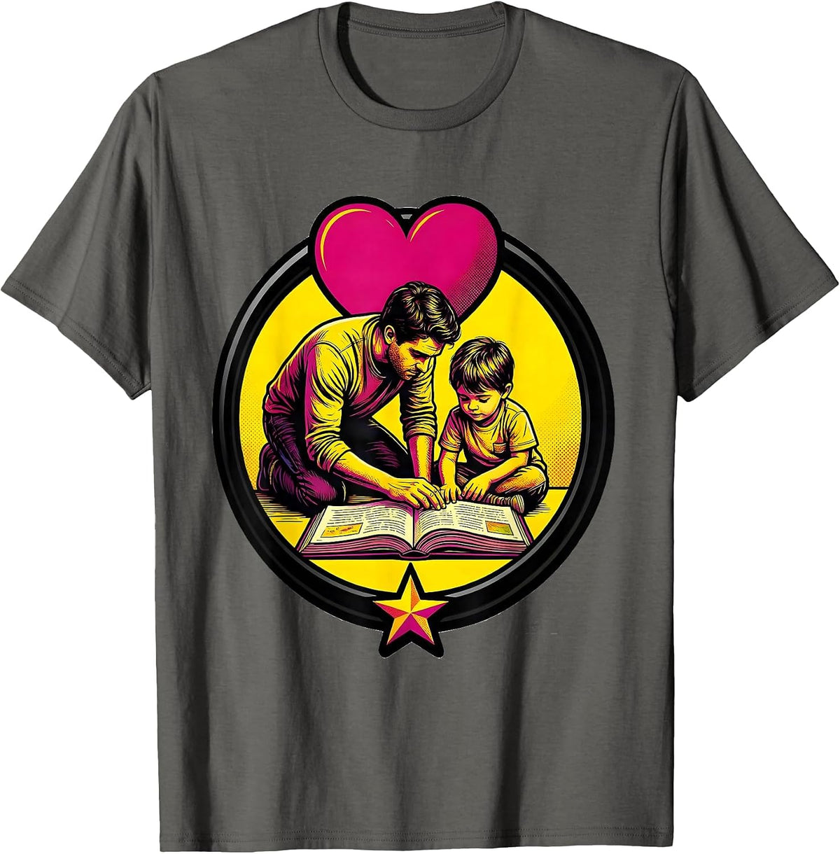 Sealed Aide Guide Badge Pop Art Paraeducator Appreciation T-Shirt - Asphalt Grey