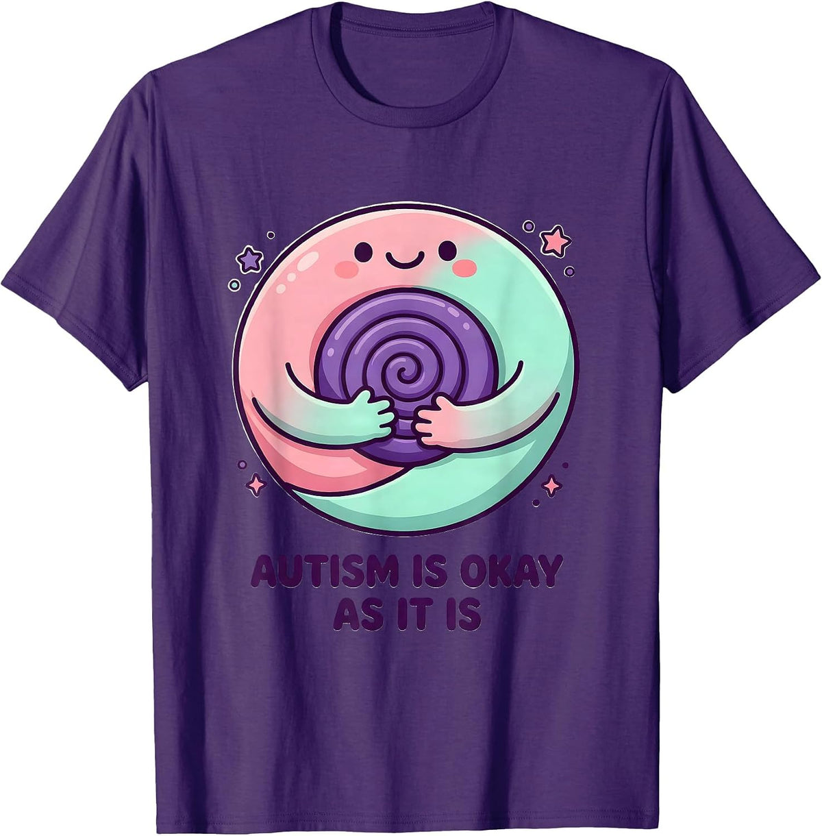 Men's Autism Is Okay As It Is Cute Kawaii Neurodiversity Awareness T-Shirt - Purple