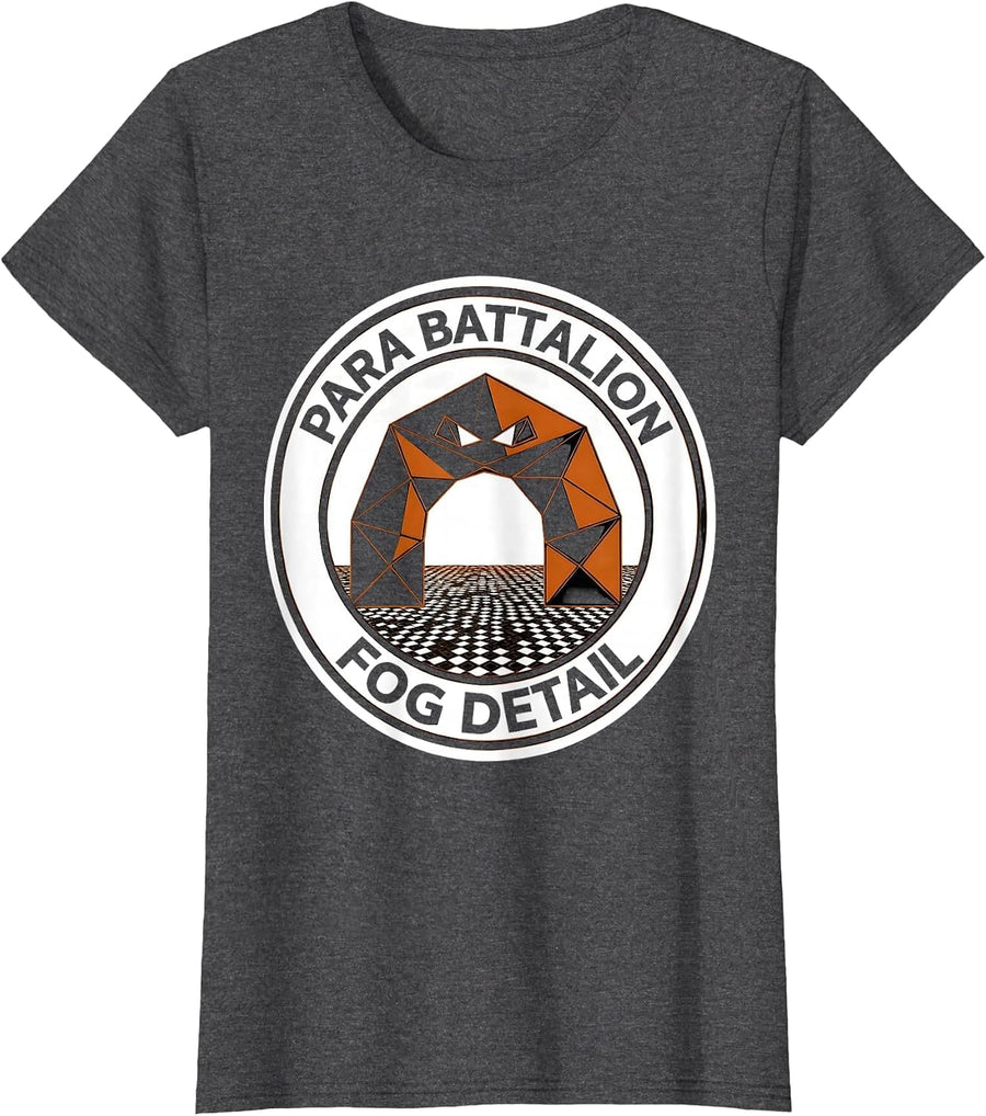 Women's Para Battalion Fog Detail Geometric Paraeducator Halloween T-Shirt - Dark Heather Grey