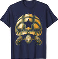 Profile Tortoise Funny Animal Lover Screenprint Poster T-Shirt - Navy Blue
