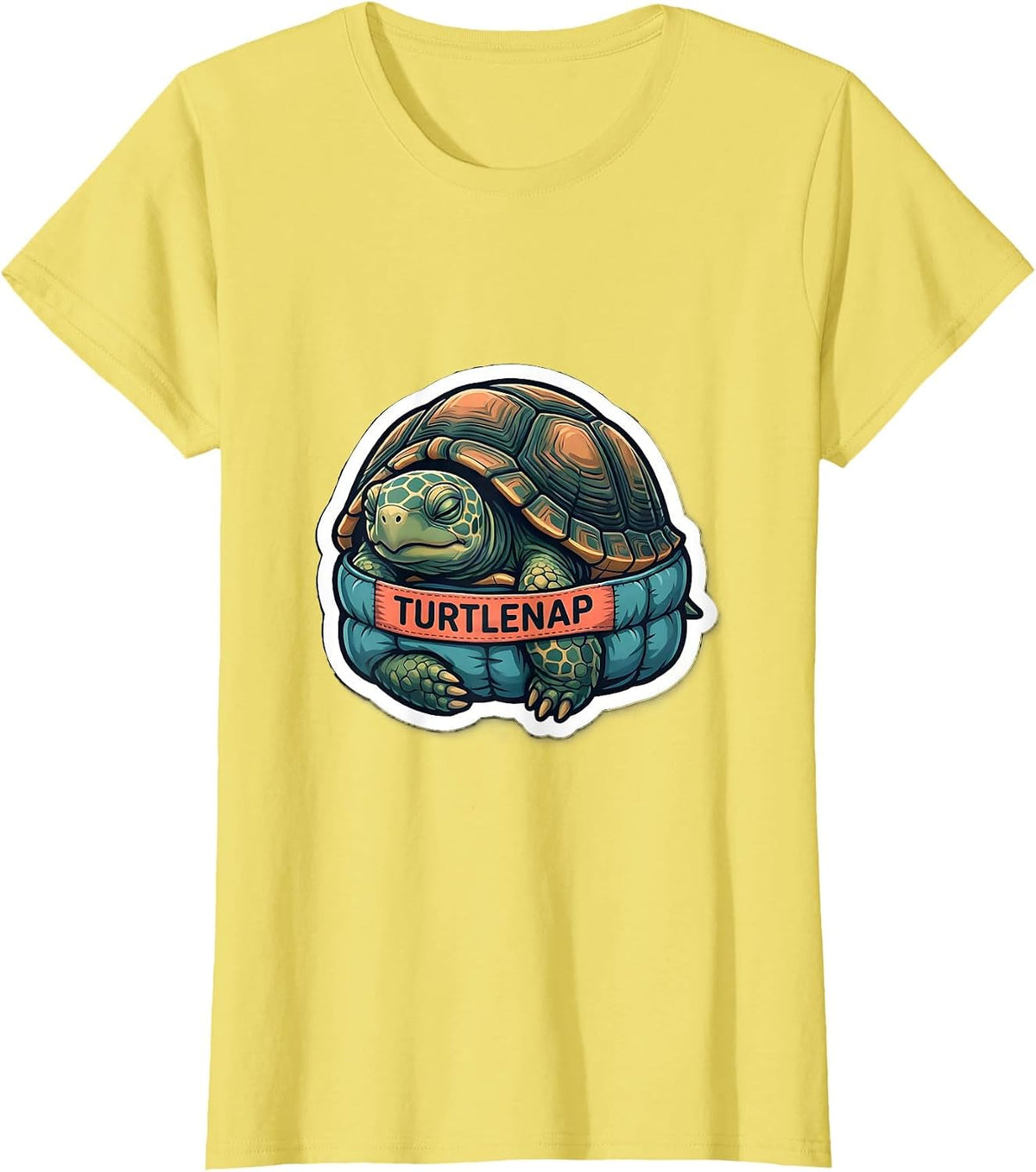 Turtlenap Official Sleepshirt Sleeping Turtle Pajama Animal T-Shirt - Lemon Yellow