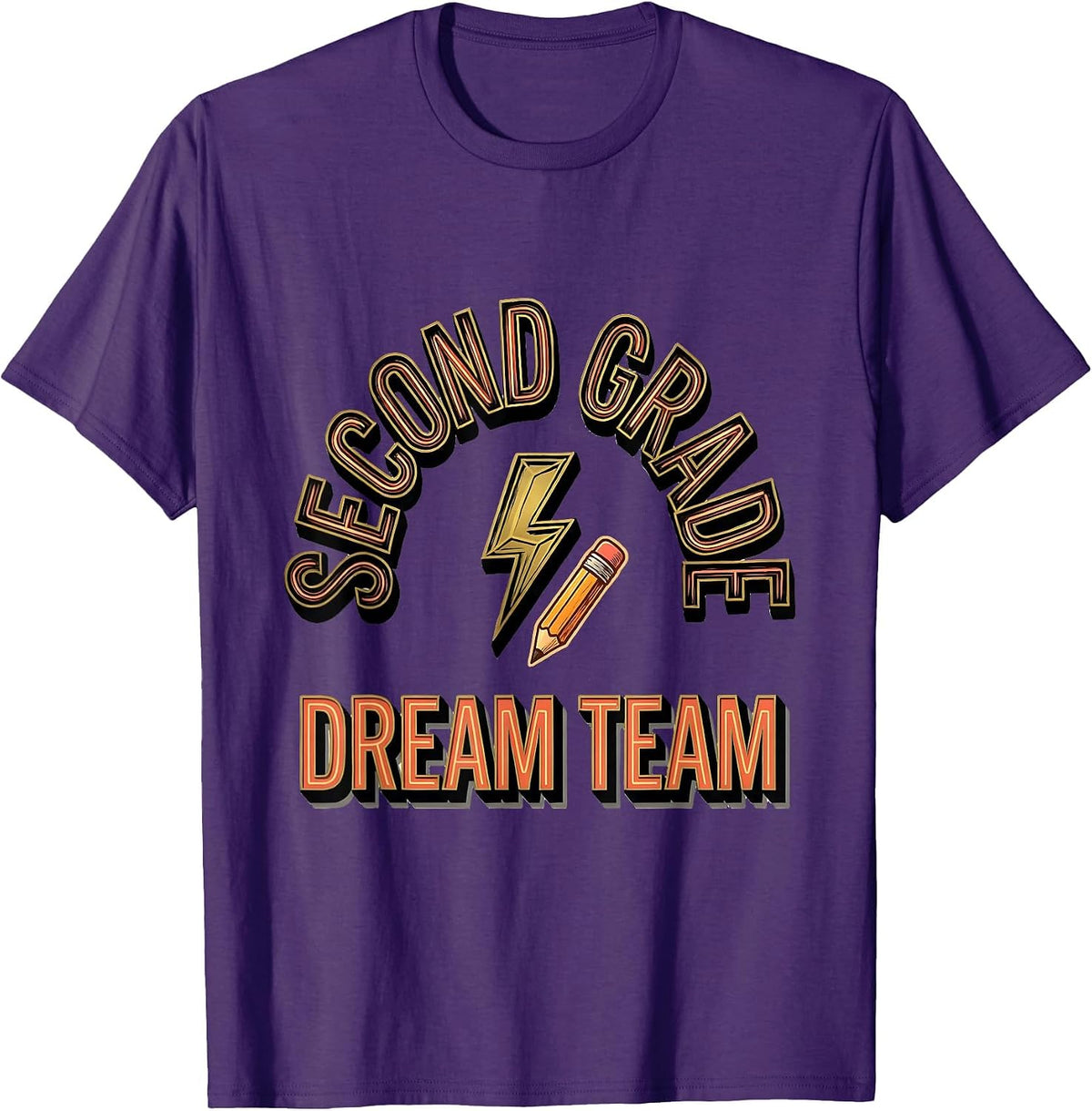 Second Grade Dream Team Retro Teacher Back To School T-Shirt - Purple