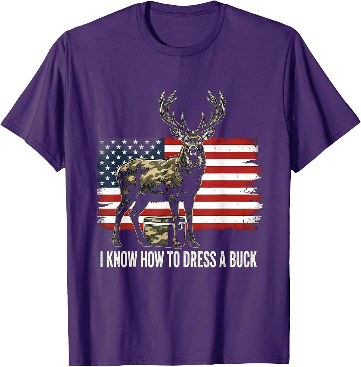 Men's I Know How To Dress A Buck Funny Deer Hunting Dad Gift T-Shirt - Purple