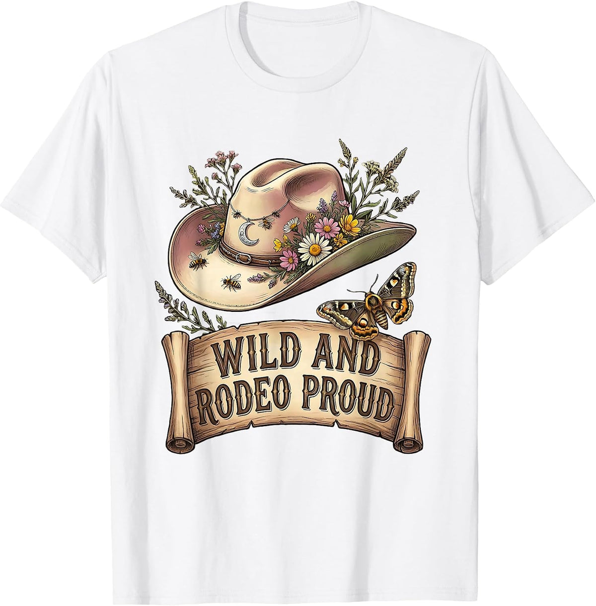 Men's Wild and Rodeo Proud Western Cowgirl Design T-Shirt - White