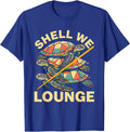 Shell We Lounge Screenprint Sea Turtle Ocean Animal Tropical T-Shirt - Royal Blue