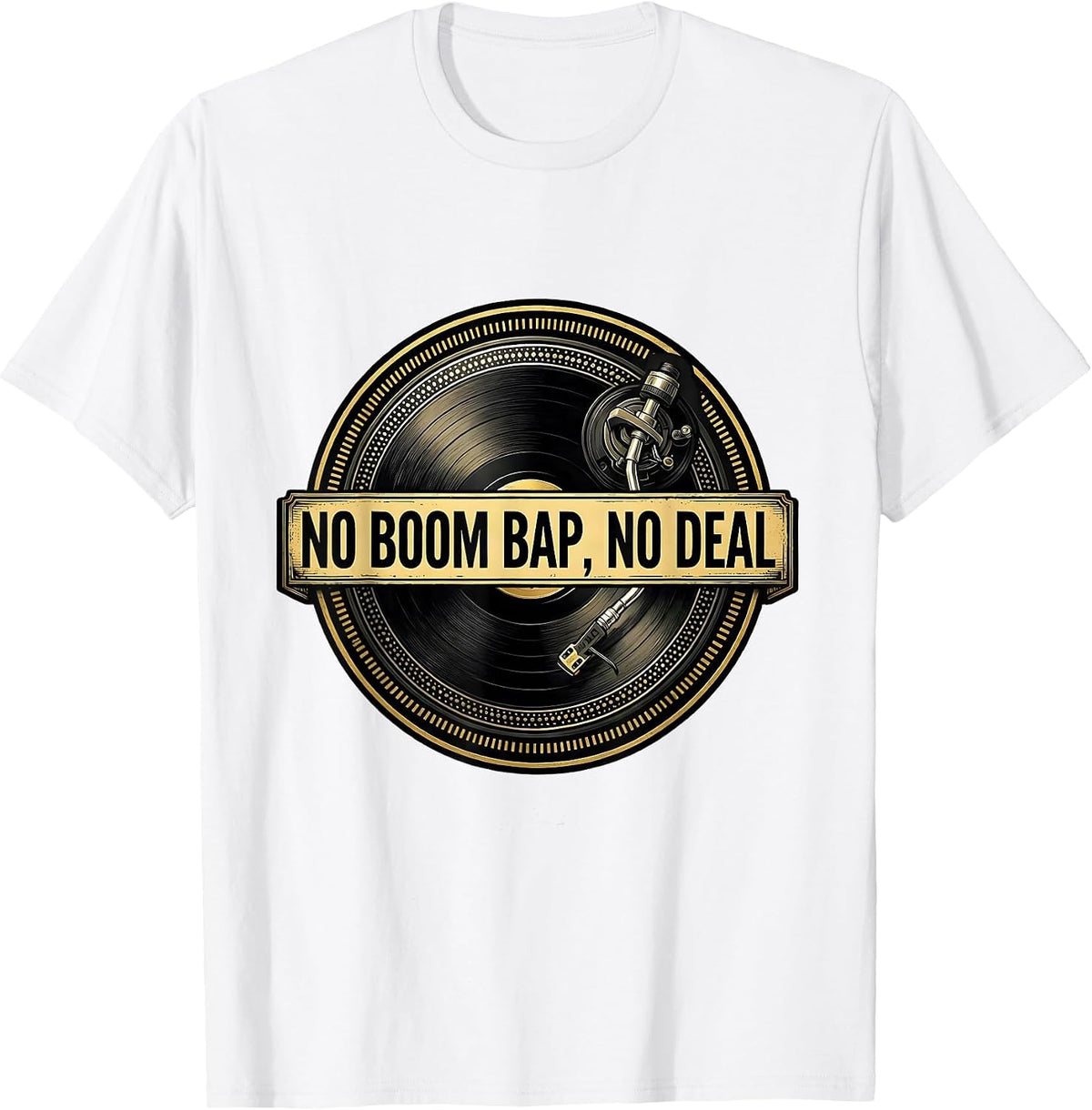Men's No Boom Bap, No Deal Vintage Retro 90s Hip-Hop Lyric T-Shirt - White